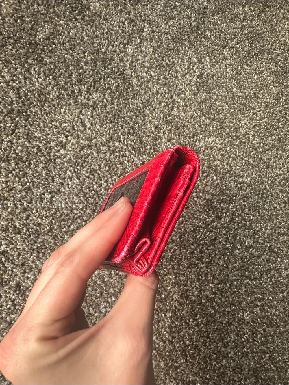 Brahmin Scarlet Croc-Embossed Card Case